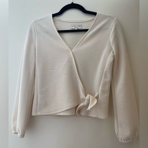 Madewell | Texture & Thread | Crepe Wrap Top | Cream | XXS